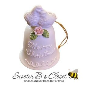 Touch of Rose by Roman Love Birds Turtle Doves Bell Ornament 🐝